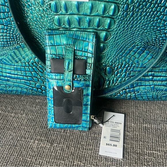 Brahmin Peacock Melbourne Crocodile-Embossed Tote with matching wallet - Picture 10 of 11